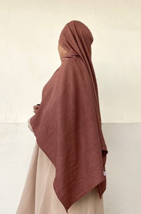 Malaysian Cotton Hijab - Tan Brown-Tan Brown