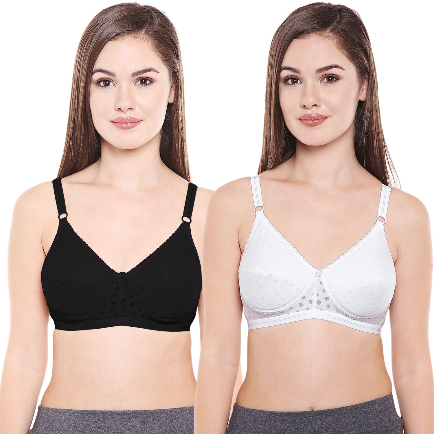 Bodycare Women Cotton Full Coverage Padded Regular Bra Pack - 2 E1576BW