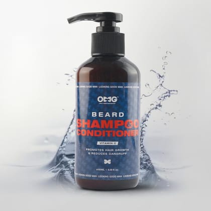 OMG Beard Shampoo & Conditioner - Promotes Hair Growth & Reduces Dandruff, Enriched With Vitamin C, 180 ml