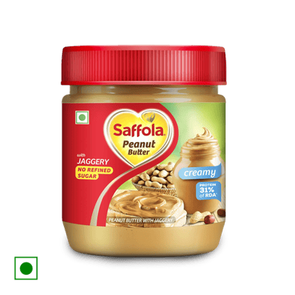 Saffola Peanut Butter With Jaggery, Creamy, 350 gm Jar