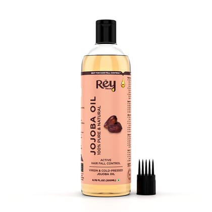 Rey Naturals Jojoba Oil 100 Pure Natural  Cold Pressed - Hydrates Skin Nourishes Hair Scalp - 200 Ml-Rey Naturals Jojoba Oil 100% Pure, Natural & Cold Pressed - Hydrates Skin, Nourishes Hair, Sca