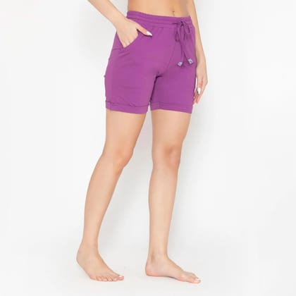 Plain Knitted Shorts For Women - Dahlia Assorted S