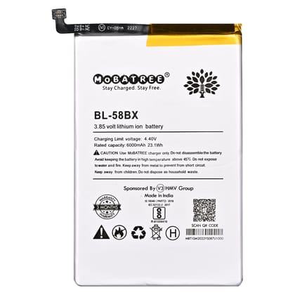 Mobatree BL58BX Original Mobile Battery for INFINIX Hot 9 Play, X650, X650C, X650B, X650D, X680, 6000 mAh  (6 months Guarantee)