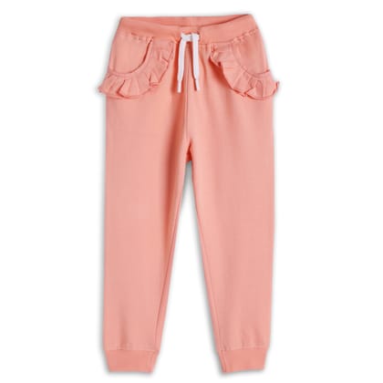 PRETTY PEACH GIRLS SUMMER FRILL JOGGER - PEACH-0-6 MONTHS / 1N / PEACH