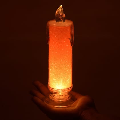 8438 Red LED Flameless Candles Battery Operated Pillar Candles Flickering Realistic Decorative Lamp Votive Transparent Flameless Ornament Tea Party Decorations for Hotel, Scene,Home Decor, Restau