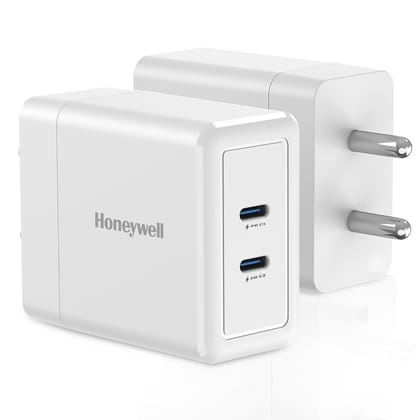 Honeywell Zest Charger GaN 45W, Ultra-Fast Wall Charger with PPS Support, 2xType C PD 3.0 Port