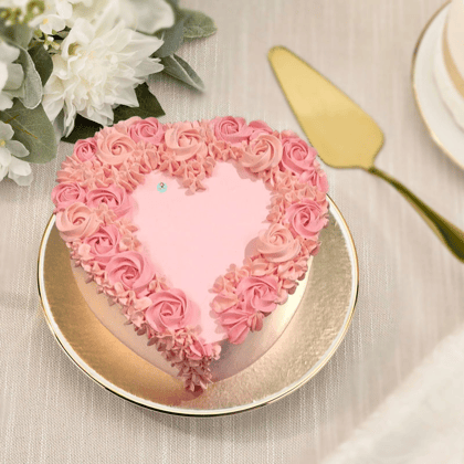 Pink Heart Cake