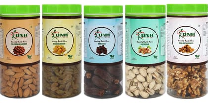 DRY FRUITS COMBO 1.25 KG  PACK  250G X 5 PC