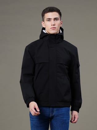 Red Tape Solid Hooded Jacket for Men | Non - Padded & Enhanced Comfort