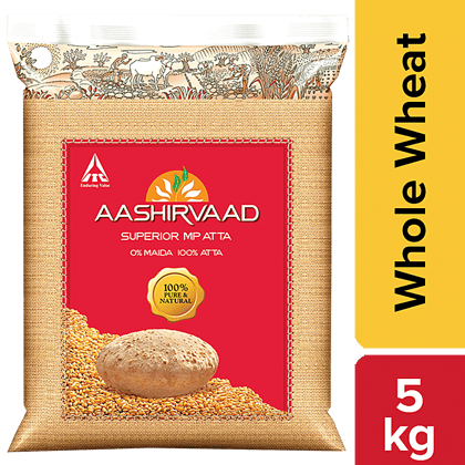 Aashirvaad Atta/Godihittu, Whole Wheat, 5 Kg