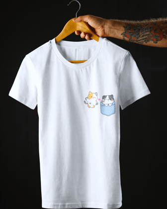 Cute Kitty Unisex T-Shirt-White / S