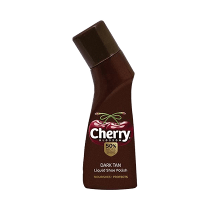 Cherry Blossom Liquid Shoe Polish Dark Tan, 75 ml Bottle