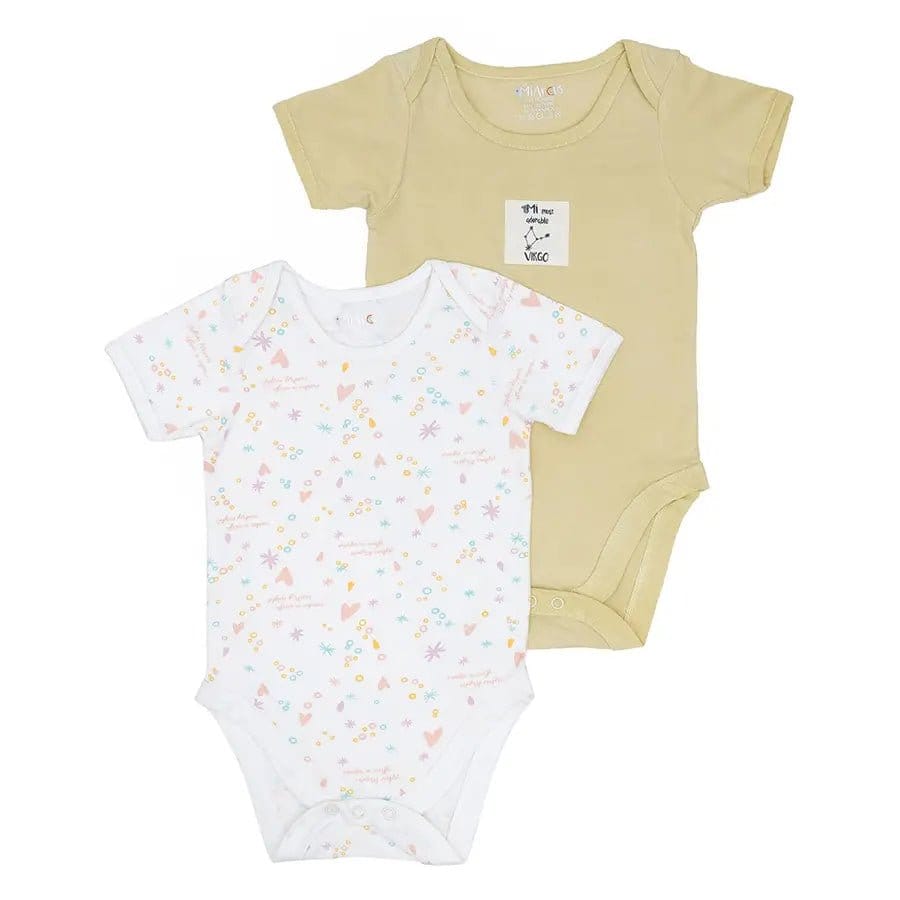 Showering Love Virgo Unisex Onesie (Pack of 2)-0-2 M / Multicolor
