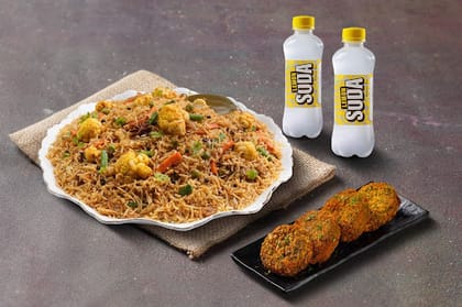 Hyderabadi Veg Biryani With Kebab & Beverage Combo
