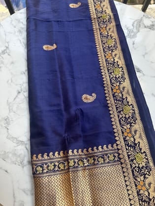 Blue katan silk dupatta