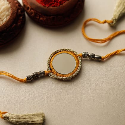 Chakra - Mirror & Crochet Work Rakhi by Abira Creations 65