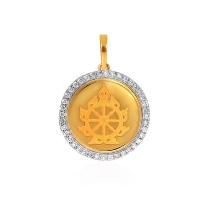 Senco 18K Yellow Gold Neela Chakra Diamond Pendant (Gold Weight- 2.4 g / 0.26 Ct / HI-SI)