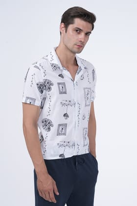 Crown - Embroidered Shirt - White-S-38 / WHITE