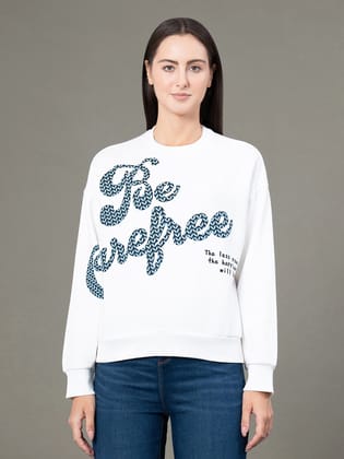 RedTape Round Neck Graphic Sweatshirt for Women | Smart Look | Everyday Comfort