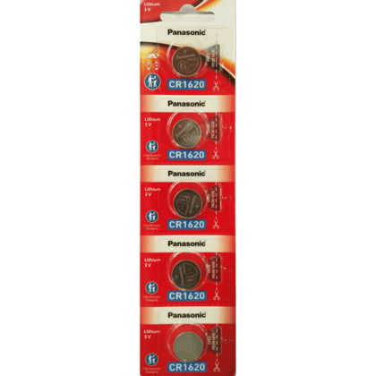 Panasonic CR1620 3V Lithium Coin Cell Battery-Pack of 5