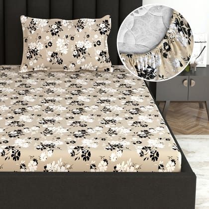 Ivory Sunflowers Deep Pocket Elastic Fitted Bedsheet For Single Bed-Single / Ivory Sunflowers / FL-2018-FSB