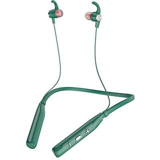 TecSox Tecband Blaze 300 Wireless Neckband40H Playback IPX 4  Boom Bass Green Bluetooth Headset (Green, In the Ear)