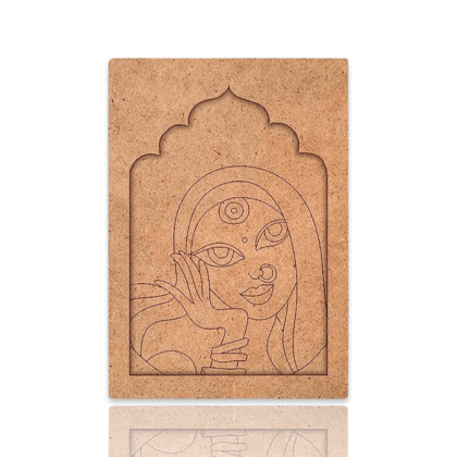 Cute Indian Lady Jharokha Design Premarked Cutout