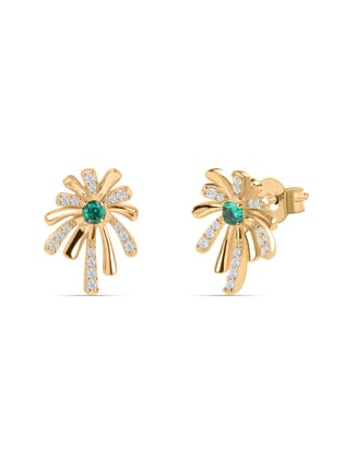 Flower Emerald Earrings For Women