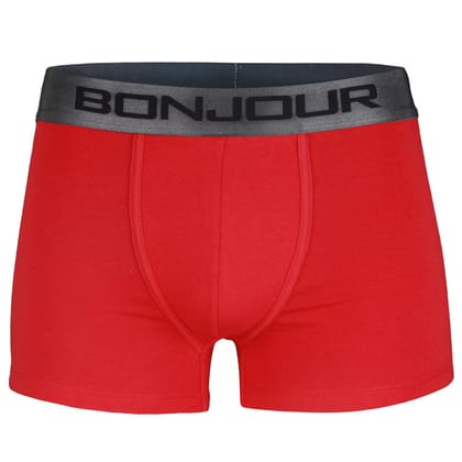 Men's Mid-Rise Premia Cotton Trunk With Elasticated Band - Red Red S