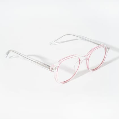 EyeJack Vortex Transparent Pink Round Eyeglasses for Men & Women (SL009CL52-C6)