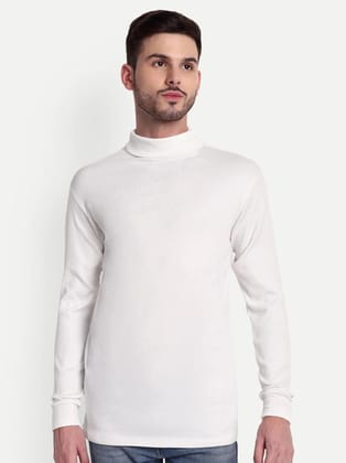 Zeffit Woollen Blend High Neck Mens Full Sleeves Pullover Sweater - Off White ( Pack of 1 ) - None