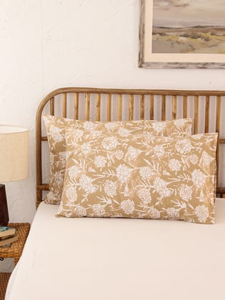 Genda Phool Pillow Cover Set (Beige)