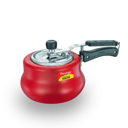 Prestige Nakshatra Duo Plus Svachh Aluminium Spillage Control Handi Pressure Cooker, 3 L (Red)