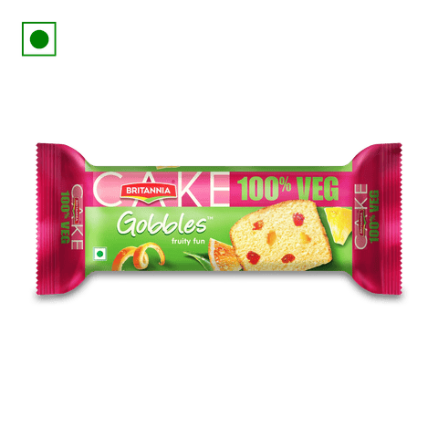 Britannia Gobbles Fruity Fun Cake, 75 gm Pouch