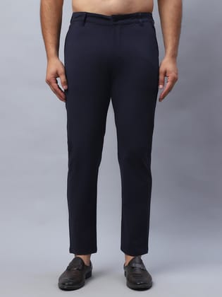 Tapered Fit  Solid Trousers For Men-30