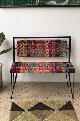 Sirohi Jaipur Textile Waste Foldable Metal Bench