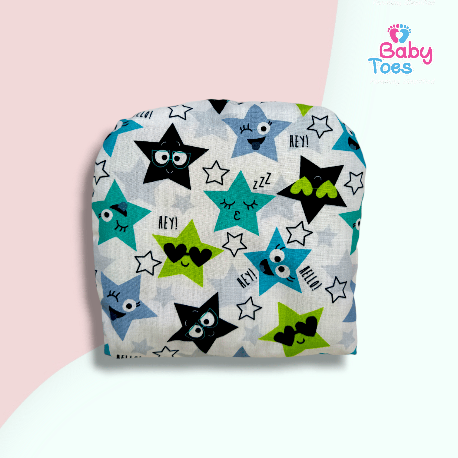 U Shape Mustard Pillow 0 to 1 year-White -Star