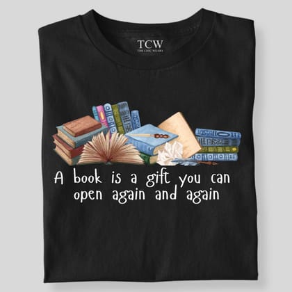 A BOOK IS A GIFT-Black / S