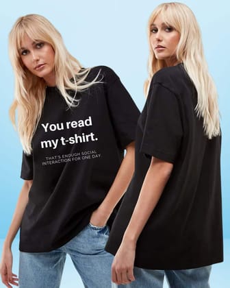 My Tshirt Women's Black Oversized Tshirt-S