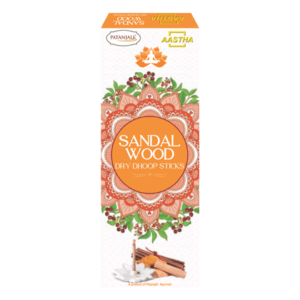 AASTHA SANDALWOOD DRY DHOOP STICKS - 10N