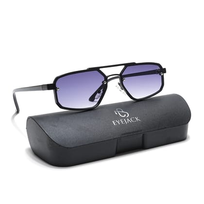 Eyejack Black Rectangle Sunglasses for Men & Women (5229CL855)