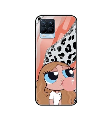 Peach Print Baddie Girl - Glass Case For Realme Models-Realme 6