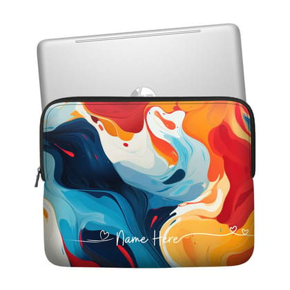 Fluid Waves Custom Name Laptop Sleeve-Fluid Waves Custom Name Laptop Sleeve