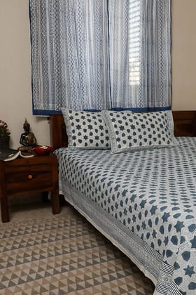 Sootisyahi 'Star Dreams' Handblock Printed Cotton Bedsheet