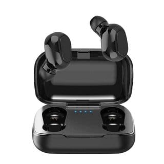 IIVAAS True Mini Wireless Earbuds 20H Playtime Bluetooth for Men and Women Dual Mic Digital Display Black Ear pods