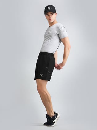 Mens Running Cut & Sew Shorts-Black / S