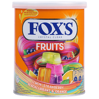 Fox'S Crystal Clear Candy - Fruit Flavoured, Contains Lemon, Orange, Peach & Apple Natural Flavour, 180 G Tin