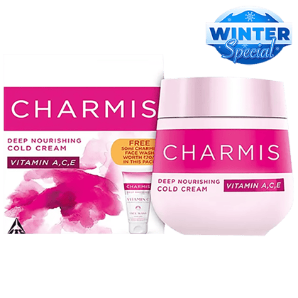 Charmis Vitamin A,C & E Cold Cream - Deep Nourishing, With Free Facewash, 100 Ml