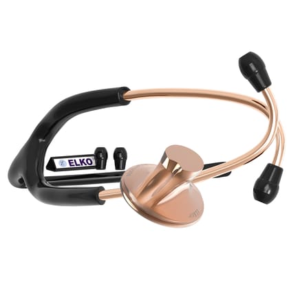 ELKO Magna-Plus Brass Single Head Stethoscope-Rose Gold / No Engraving