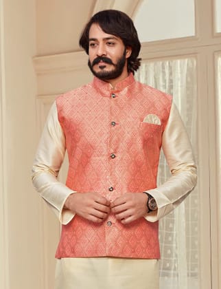 Pink Nehru Jacket: Celebrate in Style-S